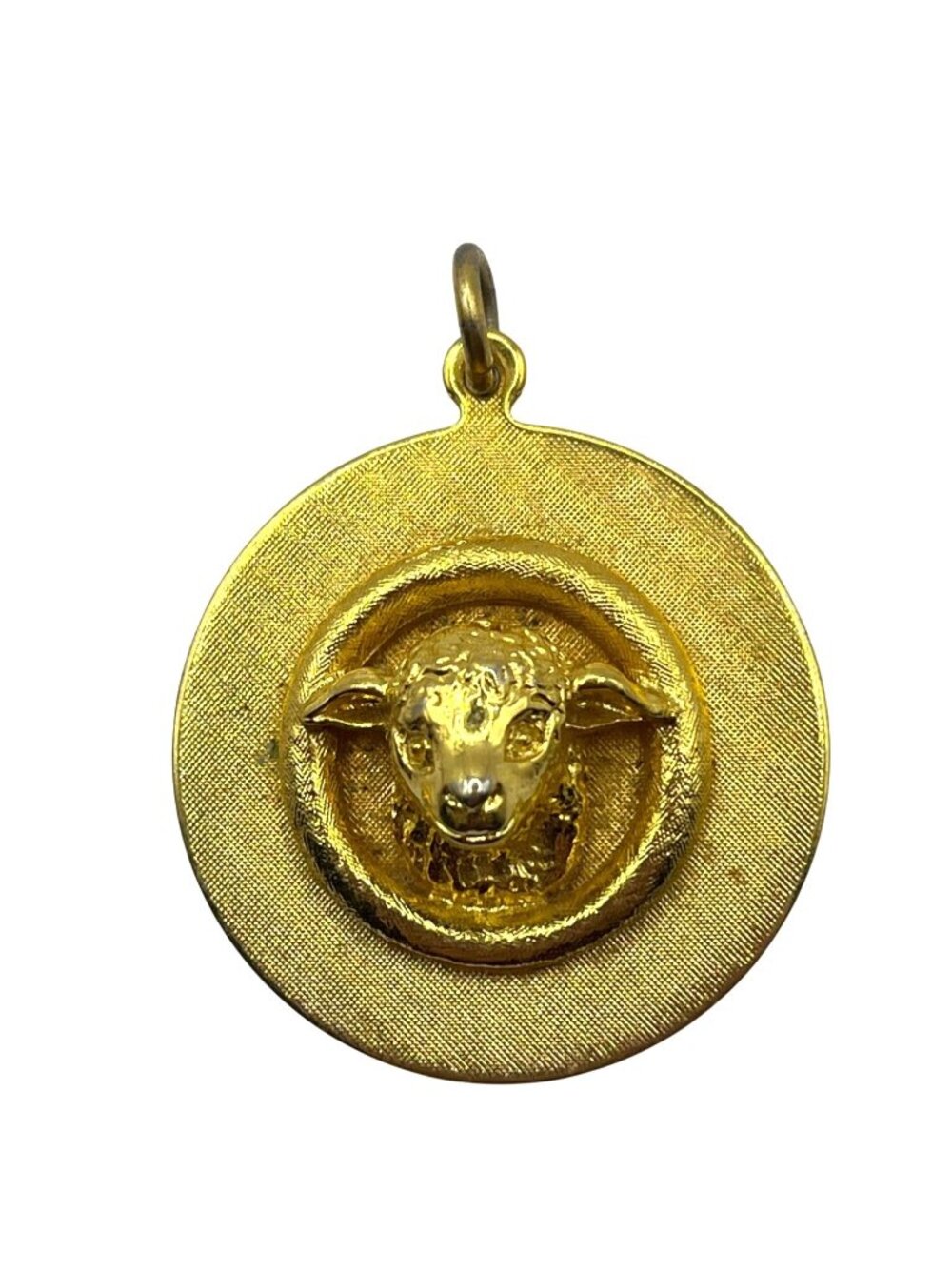 Vintage Gold-Toned Pendant With Sheep Head Design A141